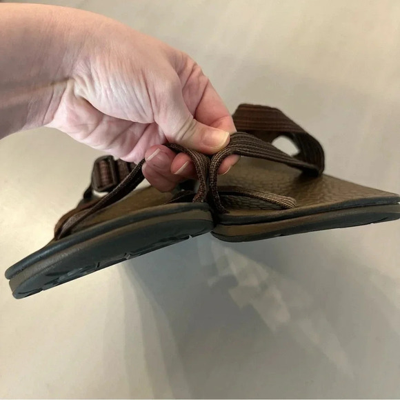 Chaco Mens Brown Eco Tread Non Marking Toe Loop Adjustable Strap Shoes Sz 10 GUC - Picture 9 of 11